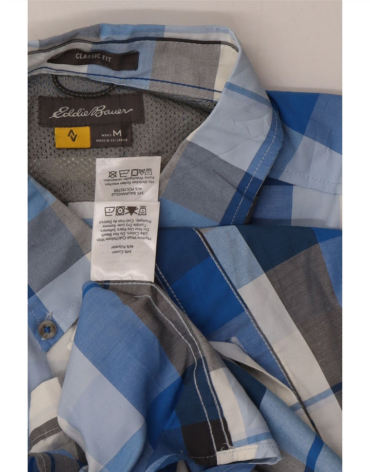 EDDIE BAUER Mens Classic Fit Shirt Medium Blue Check Cotton Vintage Eddie Bauer and Second-Hand Eddie Bauer from Messina Hembry 