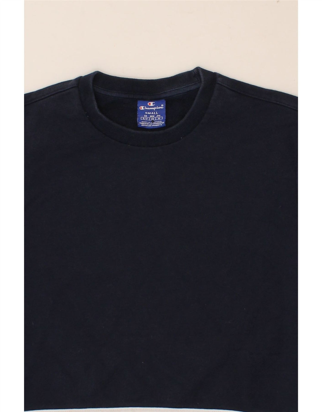 CHAMPION Womens Graphic Sweatshirt Jumper UK 10 Small Navy Blue Vintage Champion and Second-Hand Champion from Messina Hembry 