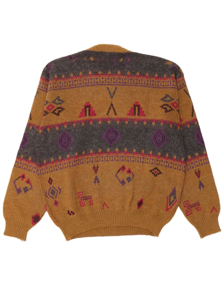 FRANK ALEXS Muški pulover s okruglim izrezom IT 48 srednje smeđi geometrijski