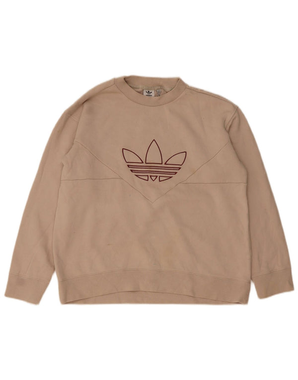 Adidas ženska majica s motivom prekomjerne majice UK 8 Mala bež pamuk