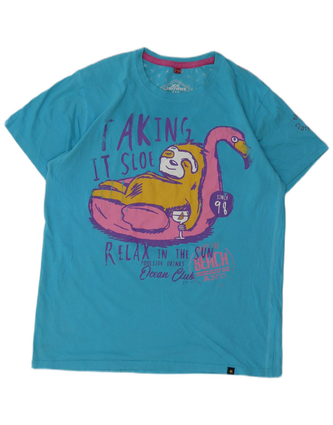 JOE BROWNS Velika plava pamučna muška majica s grafičkim motivima