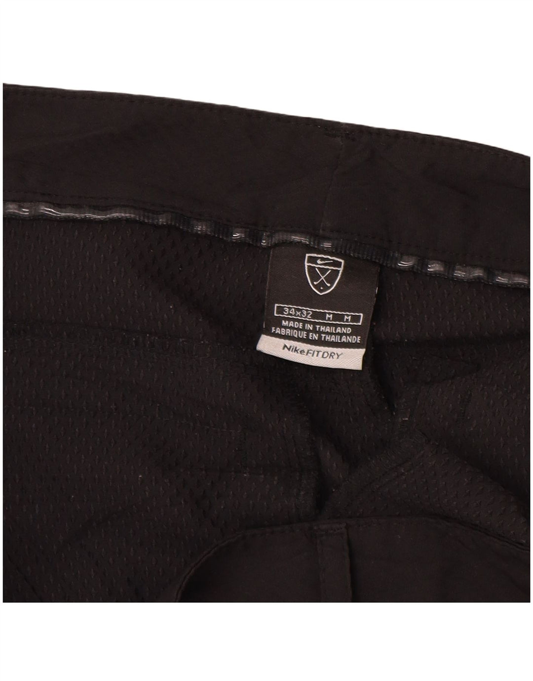 NIKE Muške ravne ležerne hlače W34 L32 crni poliester