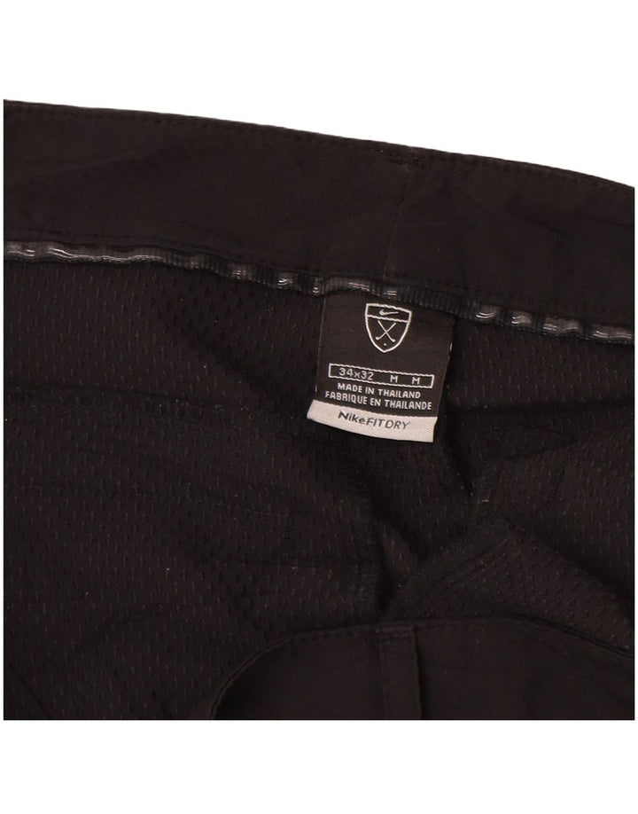NIKE Muške ravne ležerne hlače W34 L32 crni poliester