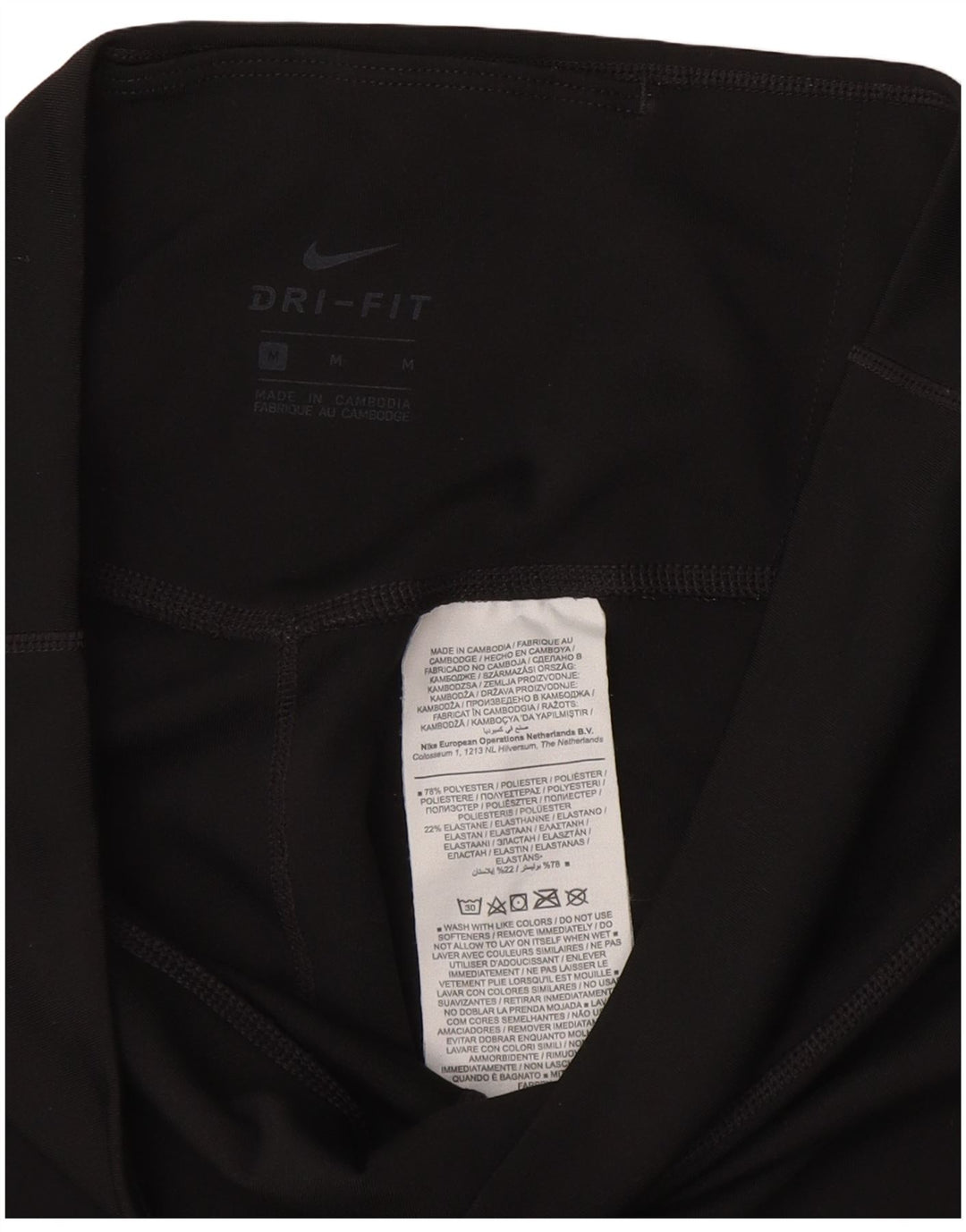 NIKE ženske Dri Fit Capri tajice UK 12 srednje crne poliesterske
