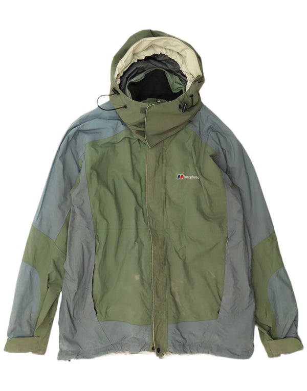 Berghaus muška kišna jakna s kapuljačom UK 40 Veliki zeleni najlon u boji