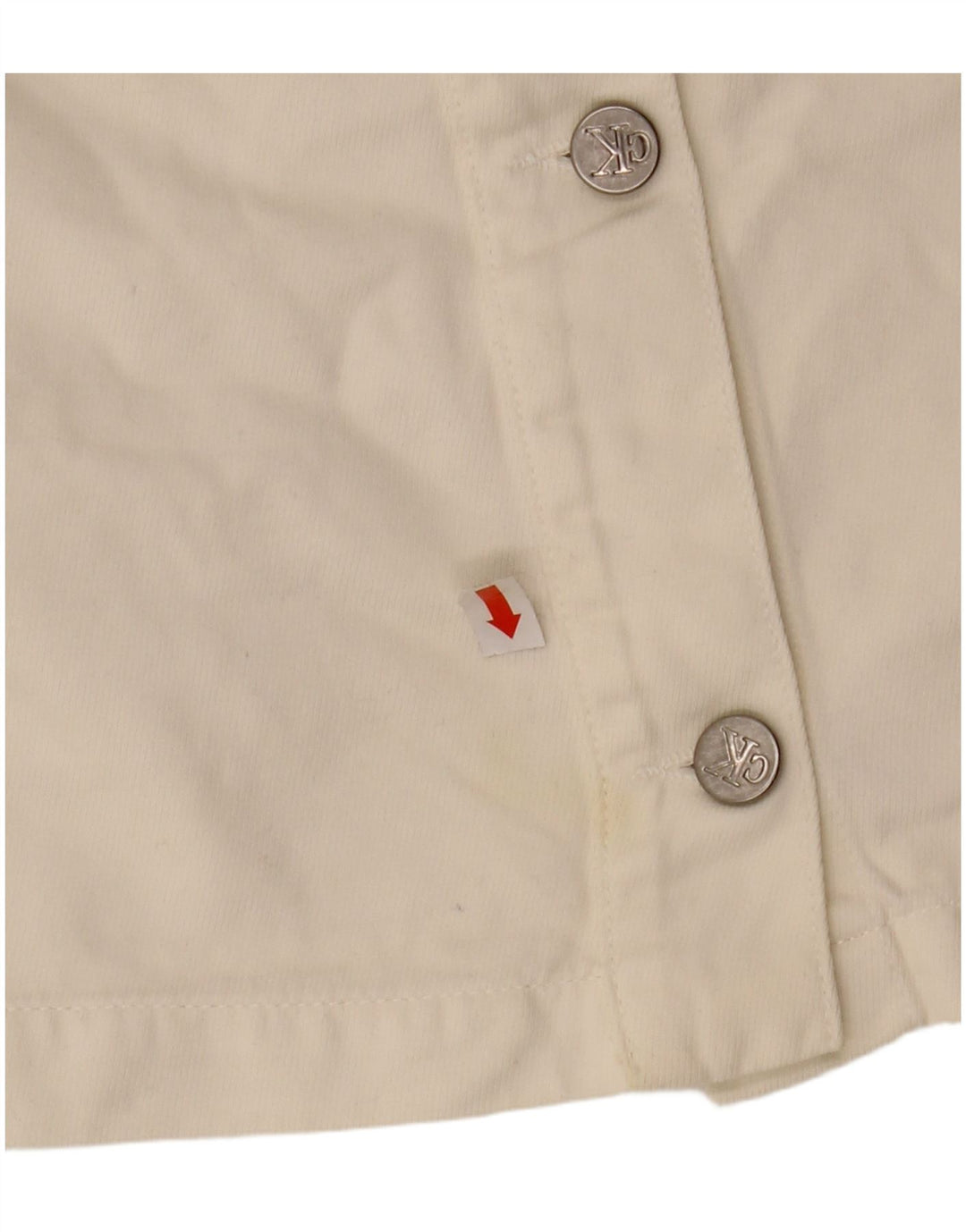 CALVIN KLEIN Ženska mini suknja W30 srednje bijele boje od pamuka