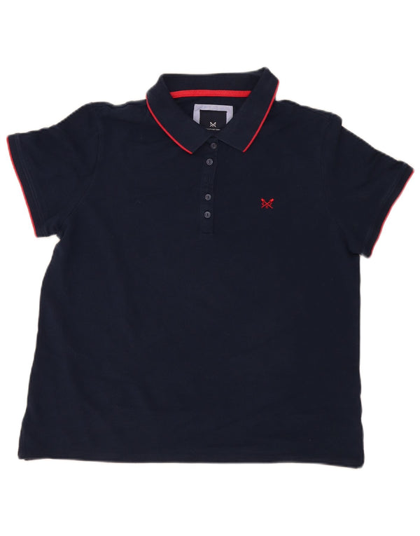 Crew Clothing Ženska polo majica UK 14 Veliki tamnoplavi pamuk