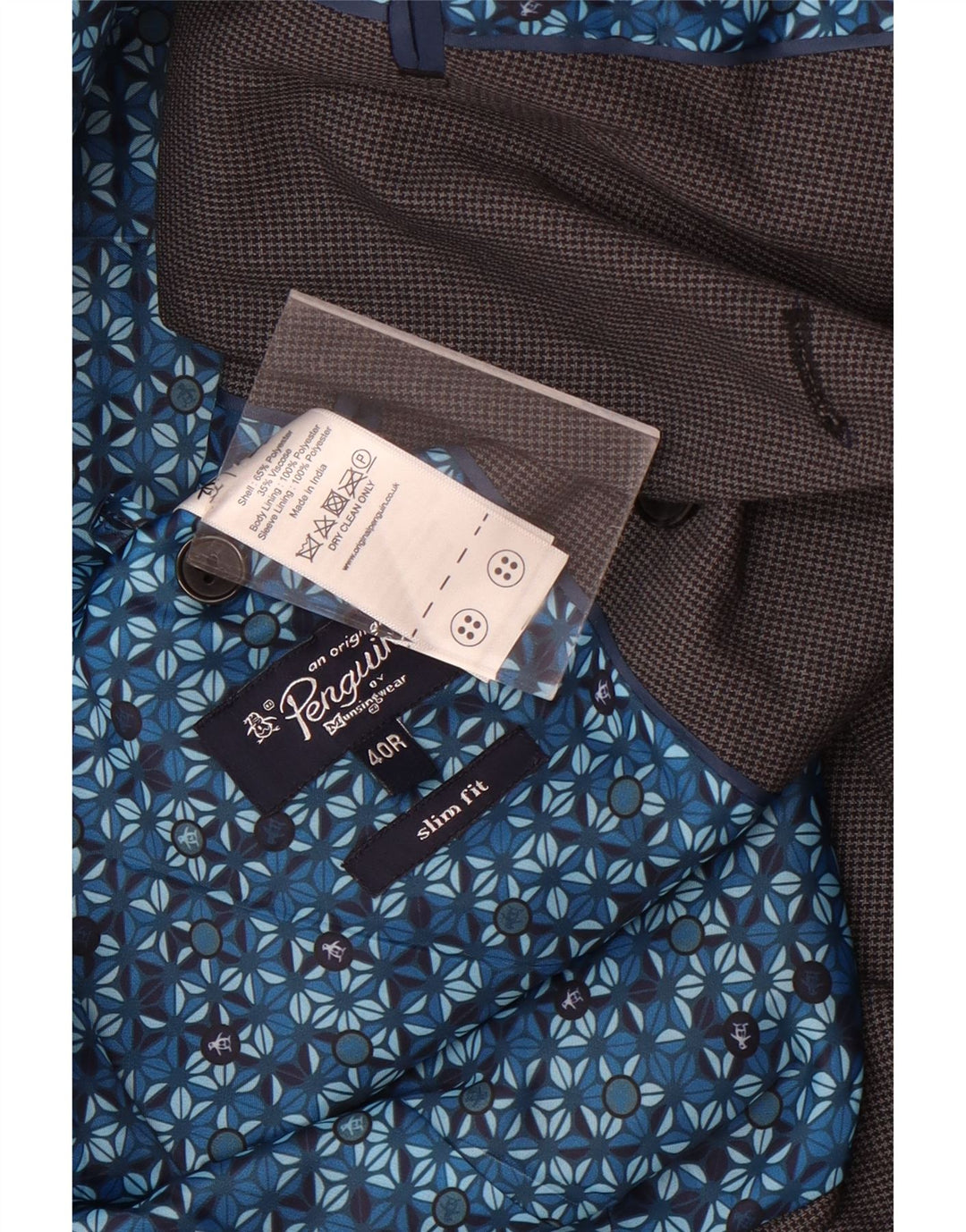 Penguin muška jakna s dvostrukim kopčanjem UK 40, velika siva hrskava zuba