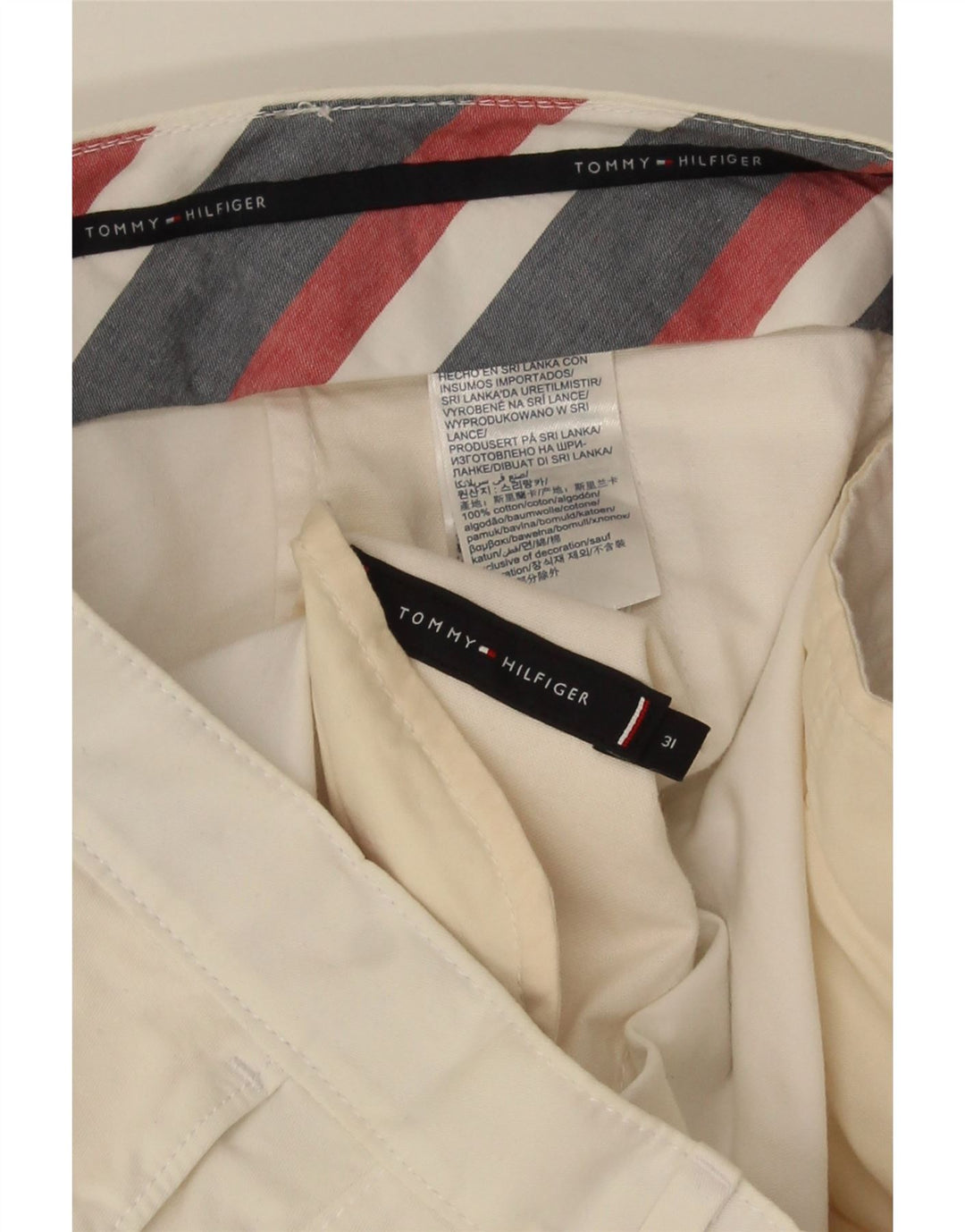 TOMMY HILFIGER Muške chino kratke hlače W31 Srednje bijeli pamuk
