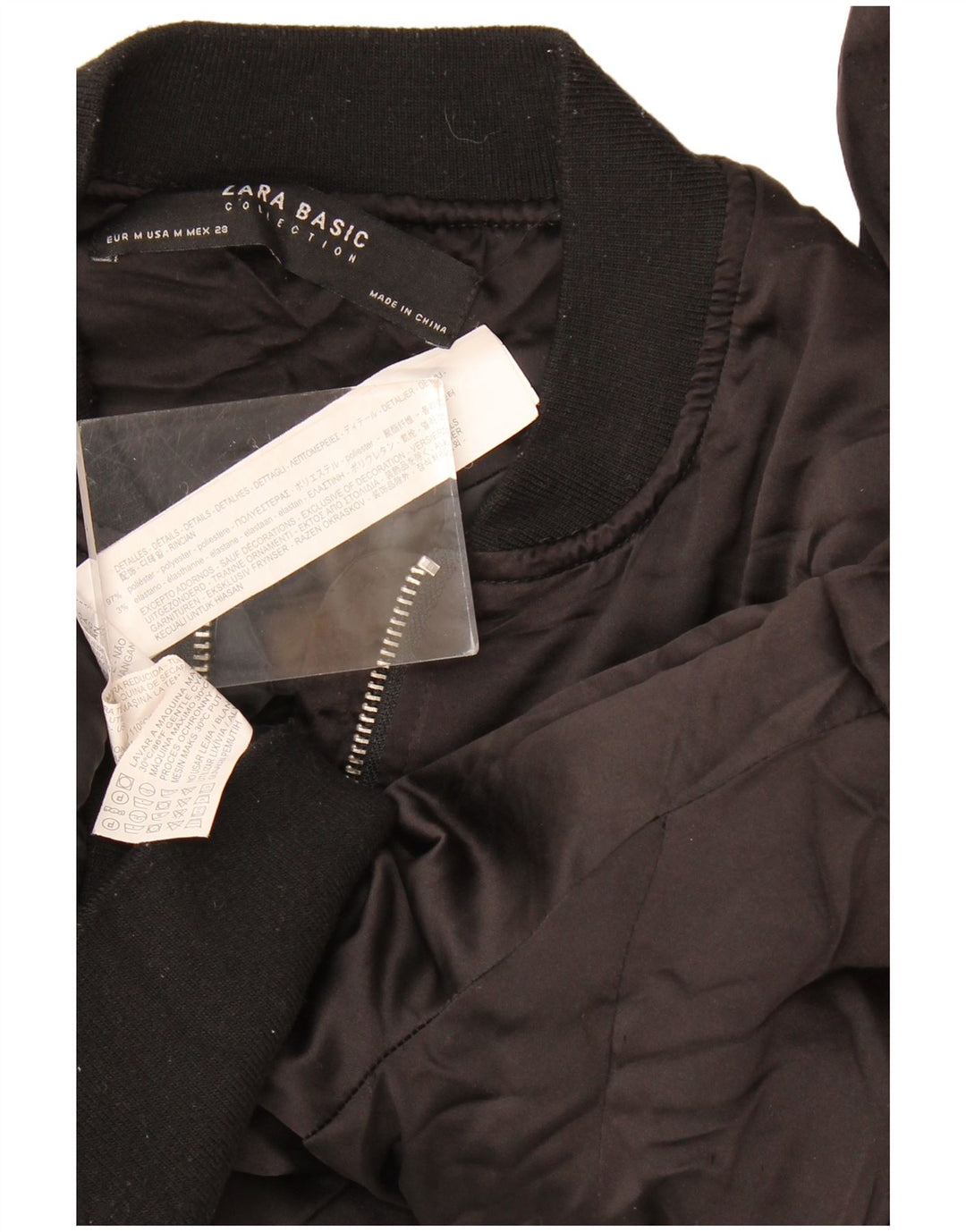 Zara ženska bomber jakna UK 14 srednji crni poliester