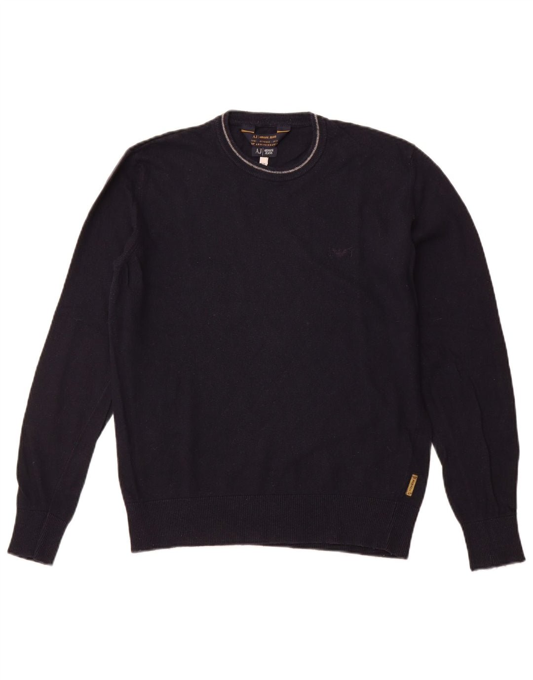 ARMANI JEANS Muški džemper s okruglim izrezom srednje tamnoplave viskoze