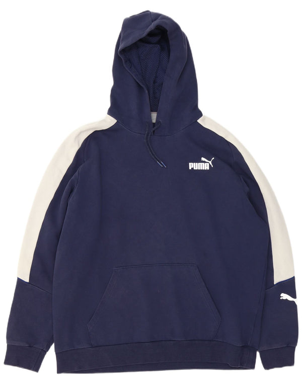 Puma muška majica s kapuljačom XL tamnoplavi pamuk u blokovima boja