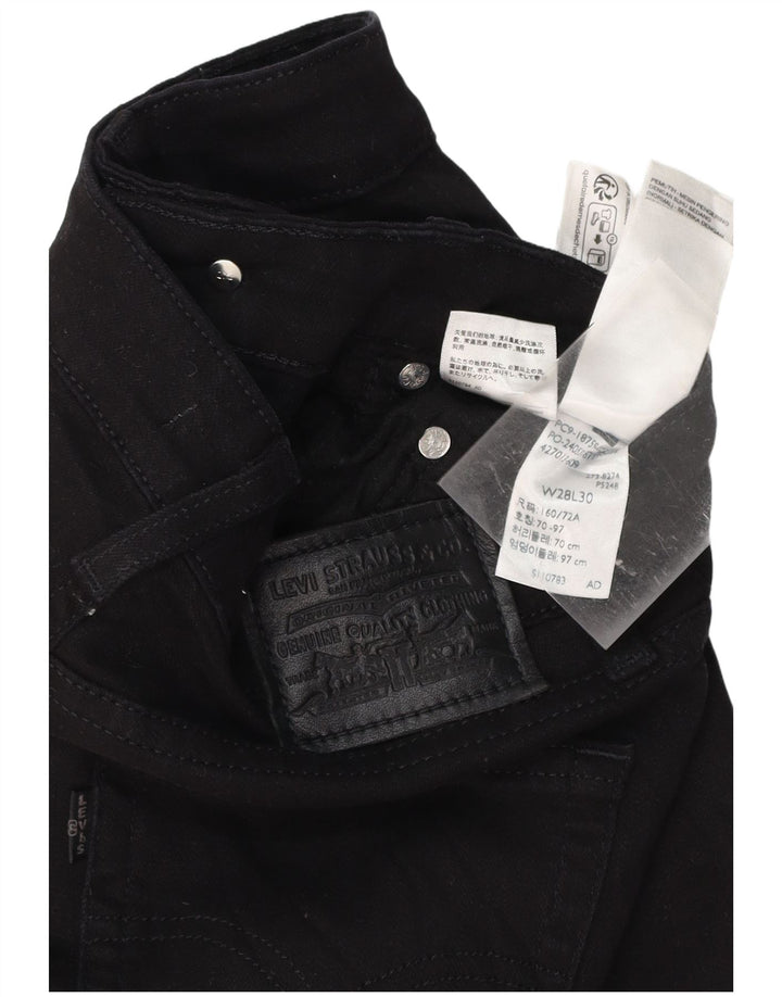 LEVI'S Ženske 725 traperice visokog struka W28 L30 crni pamuk