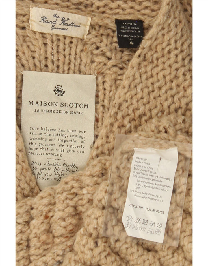 MAISON SCOTCH Ženski ručno pleteni džemper US 4 Small Beige