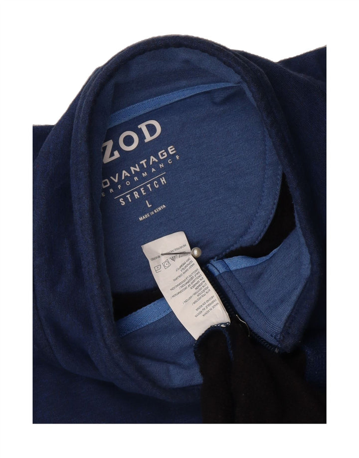 IZOD Mens Zip Neck Sweatshirt Jumper Large Navy Blue Polyester Vintage Izod and Second-Hand Izod from Messina Hembry 
