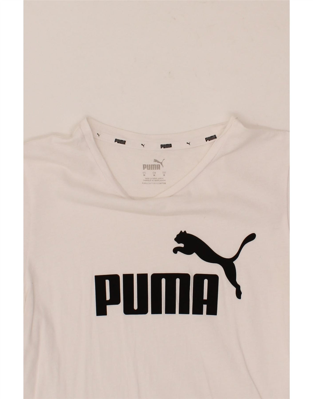 PUMA Womens Graphic T-Shirt Top UK 12 Medium White Vintage Puma and Second-Hand Puma from Messina Hembry 