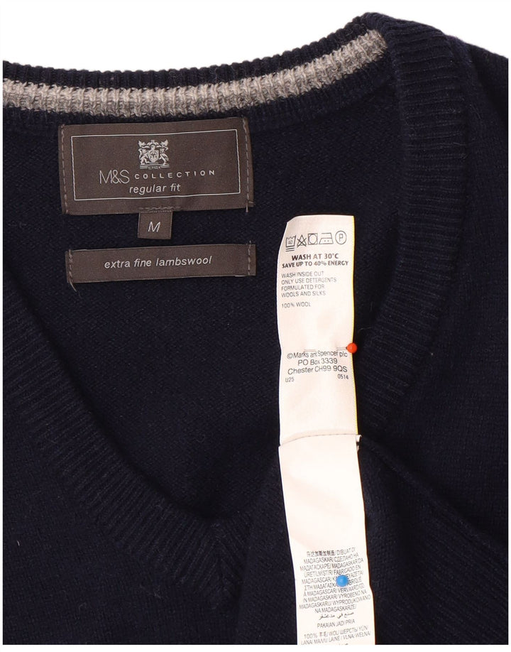 Marks & Spencer muški prsluk standardnog kroja, srednji tamnoplavi vuneni prsluk