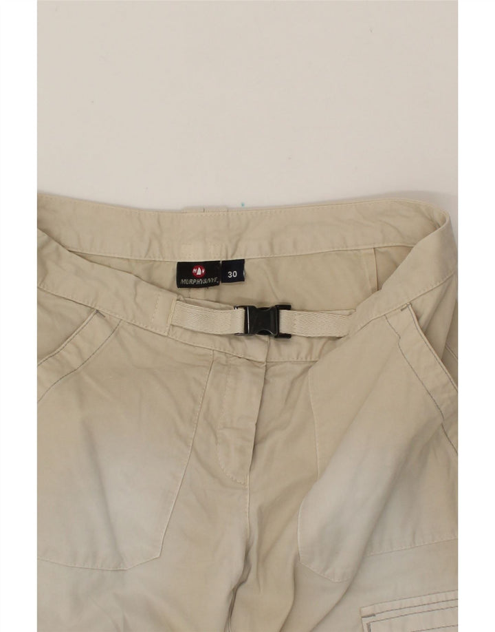 MURPHY & NYE Womens Straight Cargo Trousers W30 L33 Beige Cotton Vintage Murphy & Nye and Second-Hand Murphy & Nye from Messina Hembry 