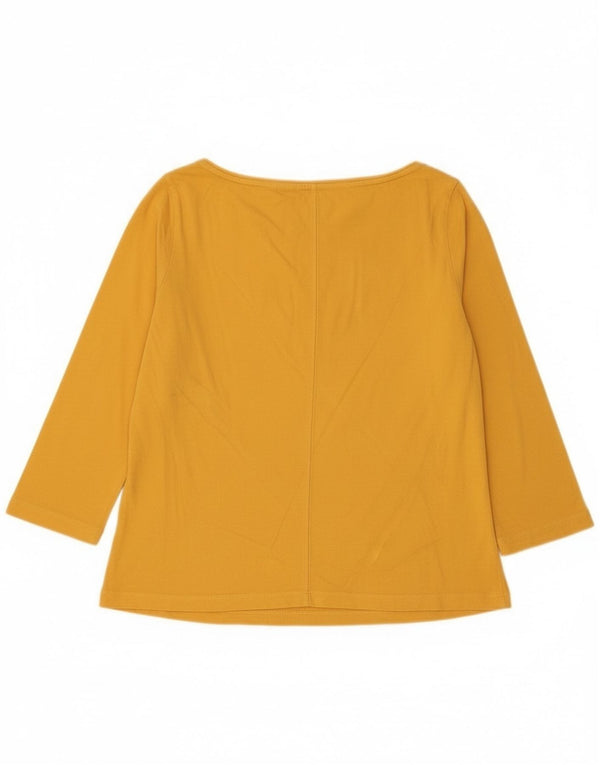 Tommy Hilfiger Ženska majica s 3/4 rukavima UK 14 srednje žuti pamuk