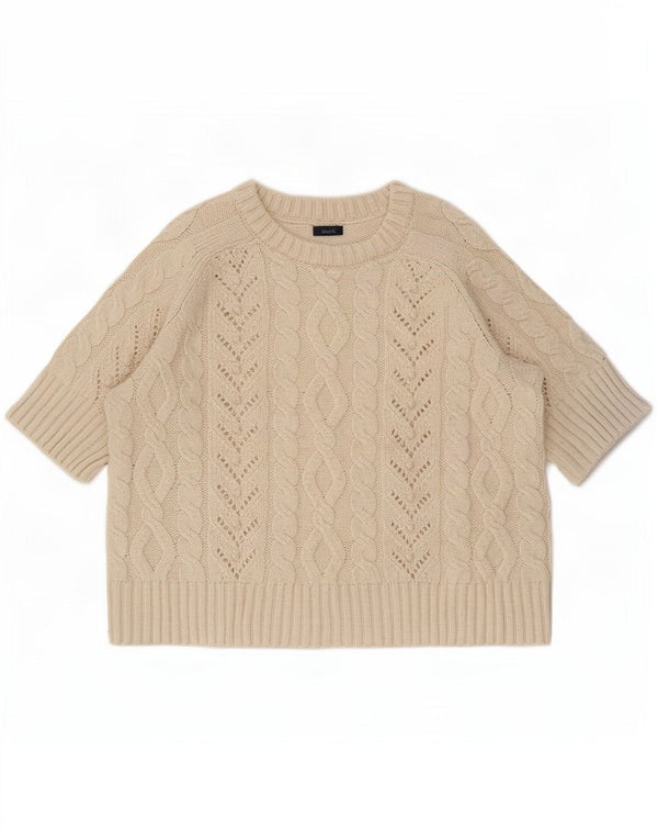 Zara muški kratki džemper kratkih rukava s brodskim izrezom UK 10 Small Off White
