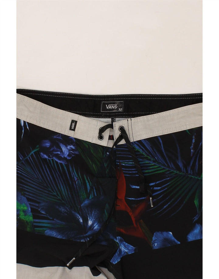 VANS Mens Swimming Shorts Medium  Black Floral Polyester Vintage Vans and Second-Hand Vans from Messina Hembry 