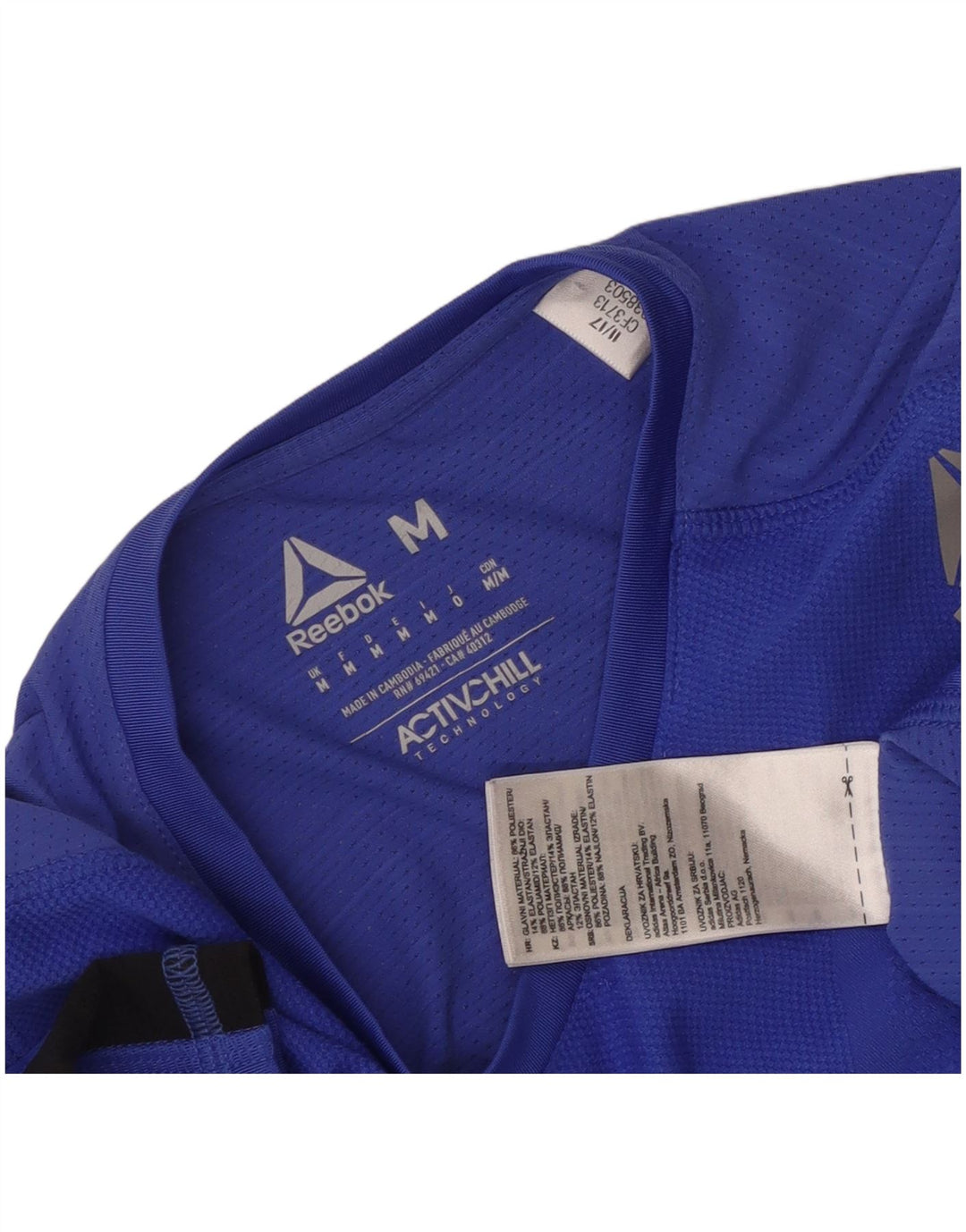 Reebok ženska majica kratkih rukava UK 12 Medium Blue Colourblock poliester