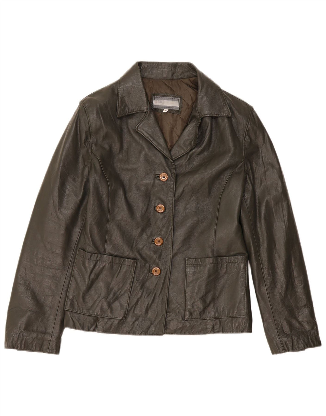 Vintage ženska kožna jakna UK 10 Mala kaki koža