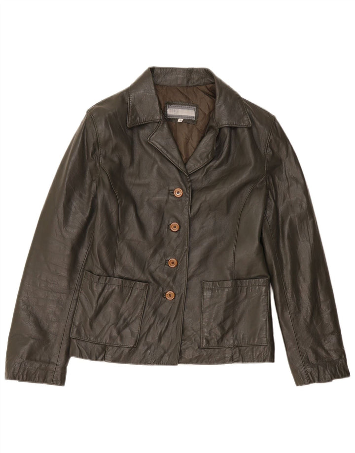 Vintage ženska kožna jakna UK 10 Mala kaki koža