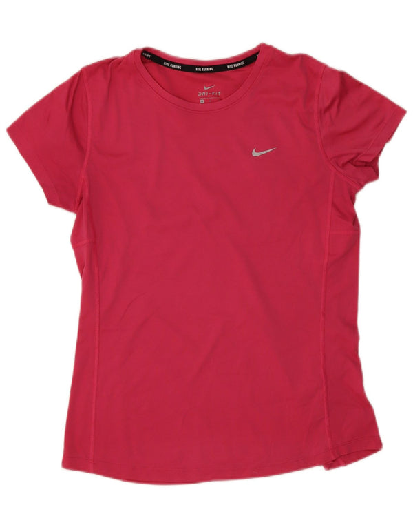 Nike Dri Fit majica kratkih rukava za trčanje UK 14 srednje ružičasta poliester