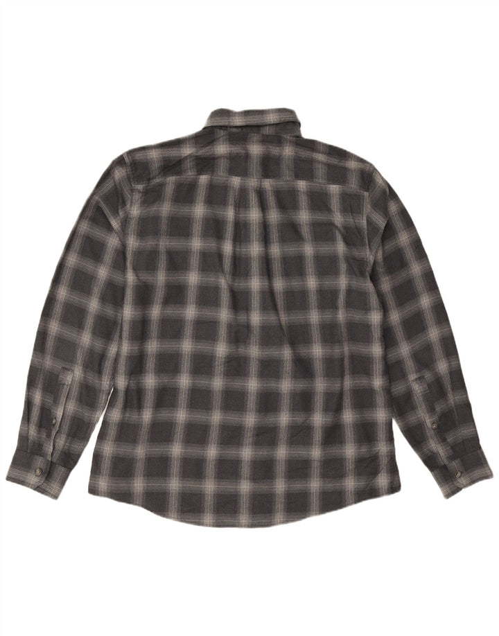 Eddie Bauer muška flanelska košulja, velika tamnoplava karirana poliester
