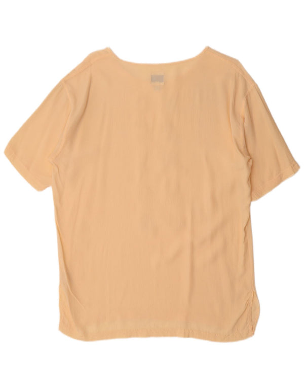 Moschino gornji dio ženske grafičke bluze UK 14 Srednje žuti acetat