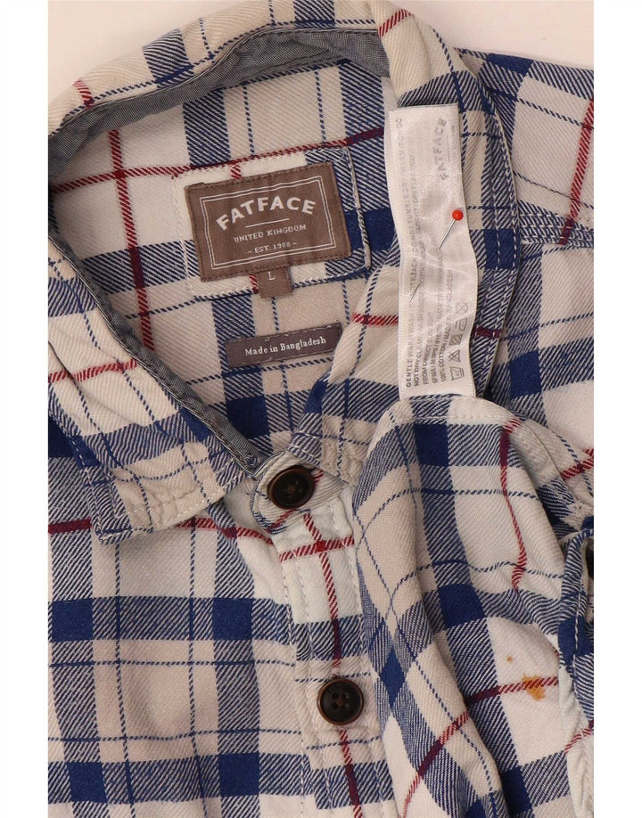 Fat Face muška flanelska košulja, veliki plavi karirani pamuk