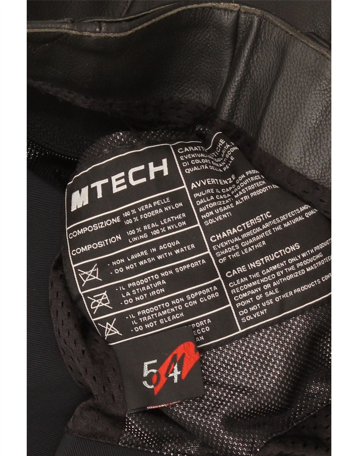 M Tech muška motociklistička kožna trkaća jakna IT 54 XL crne boje