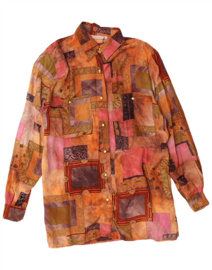 PATRICIA Womens Oversized Shirt Blouse UK 10 Small Multicoloured Patchwork