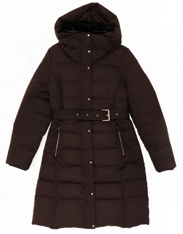 Zara Womens Hooded Padded Coat UK 16 Large Black