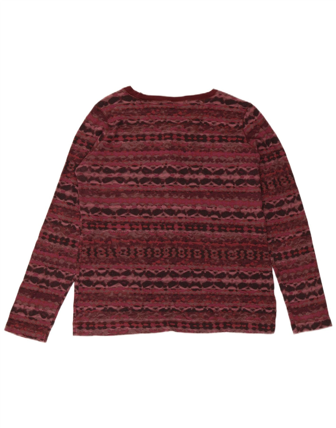 Eddie Bauer Ženska majica dugih rukava UK 18 XL Burgundski geometrijski pamuk