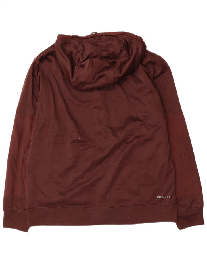 NIKE muška pulover s kapuljačom Dri Fit, veliki smeđi poliester