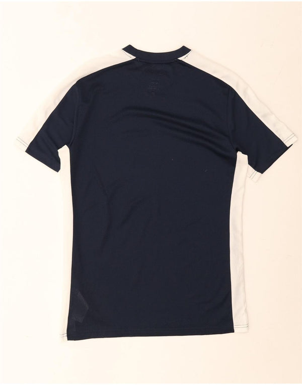Nike Dri Fit Slim T-Shirt Top Medium Navy Blue Colourblock Poliester