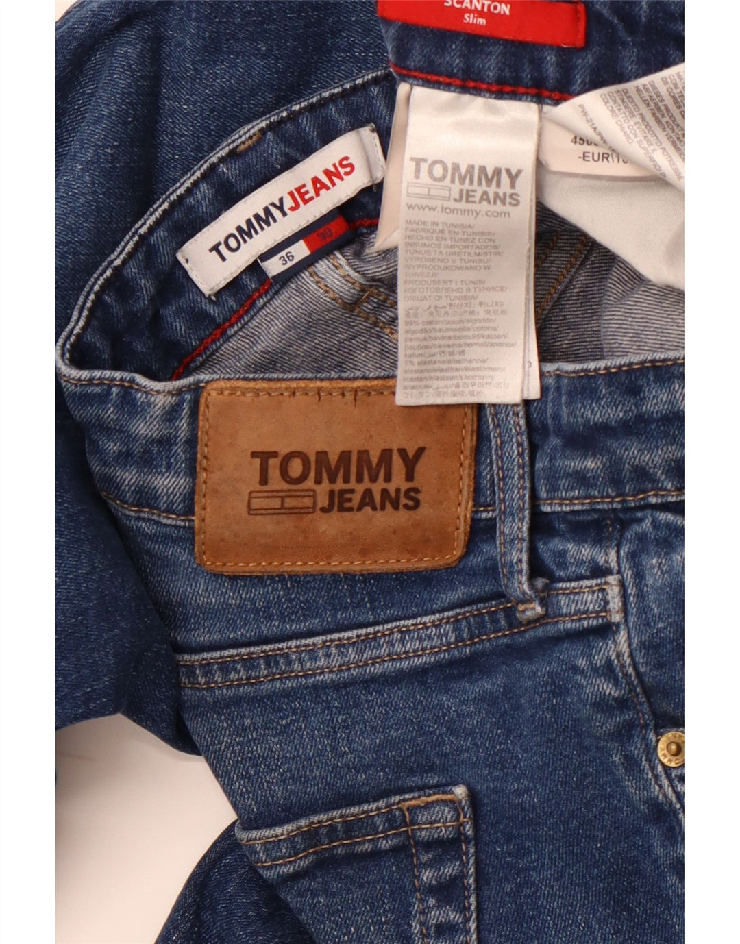 TOMMY HILFIGER Muške Scanton uske traperice W36 L30 Plavi pamuk