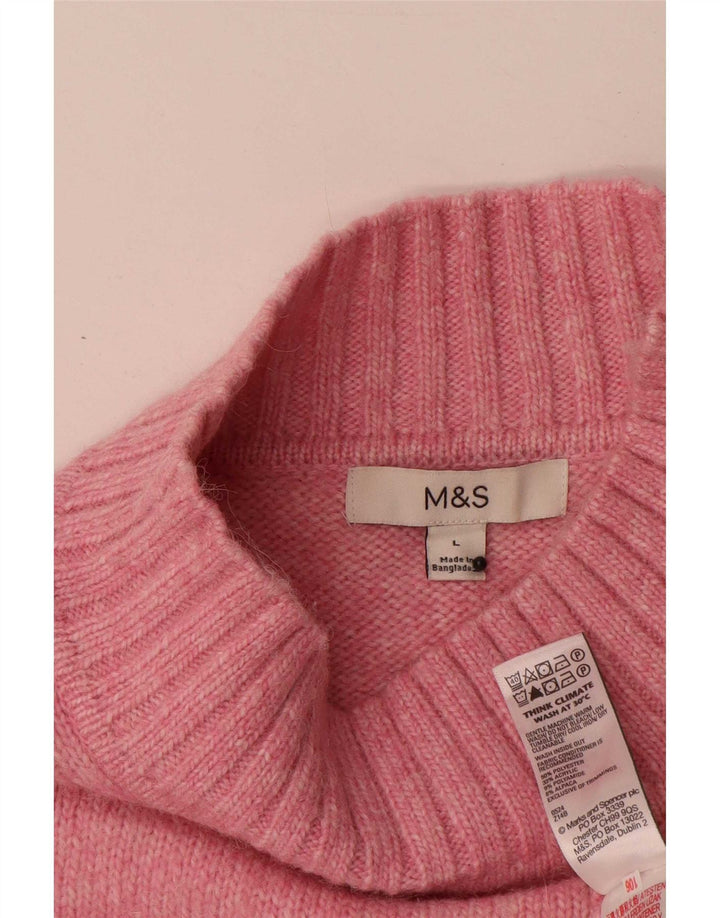 Marks & Spencer ženski džemper s kornjačičastim ovratnikom UK 16 Veliki ružičasti