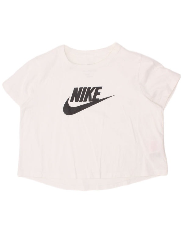 Nike Girls Graphic T-Shirt Top 12-13 Years Large White Pamuk