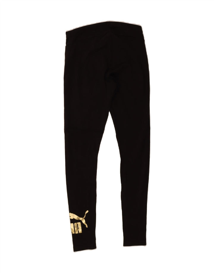 PUMA Womens Graphic Leggings UK 8 Small  Black Cotton Vintage Puma and Second-Hand Puma from Messina Hembry 
