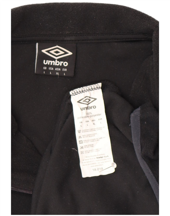 Umbro muški džemper od flisa s patentnim izrezom, veliki crni poliester