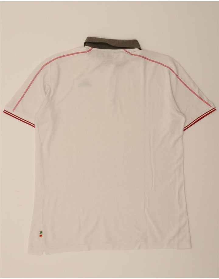 KAPPA Mens Polo Shirt 2XL White Cotton Vintage Kappa and Second-Hand Kappa from Messina Hembry 