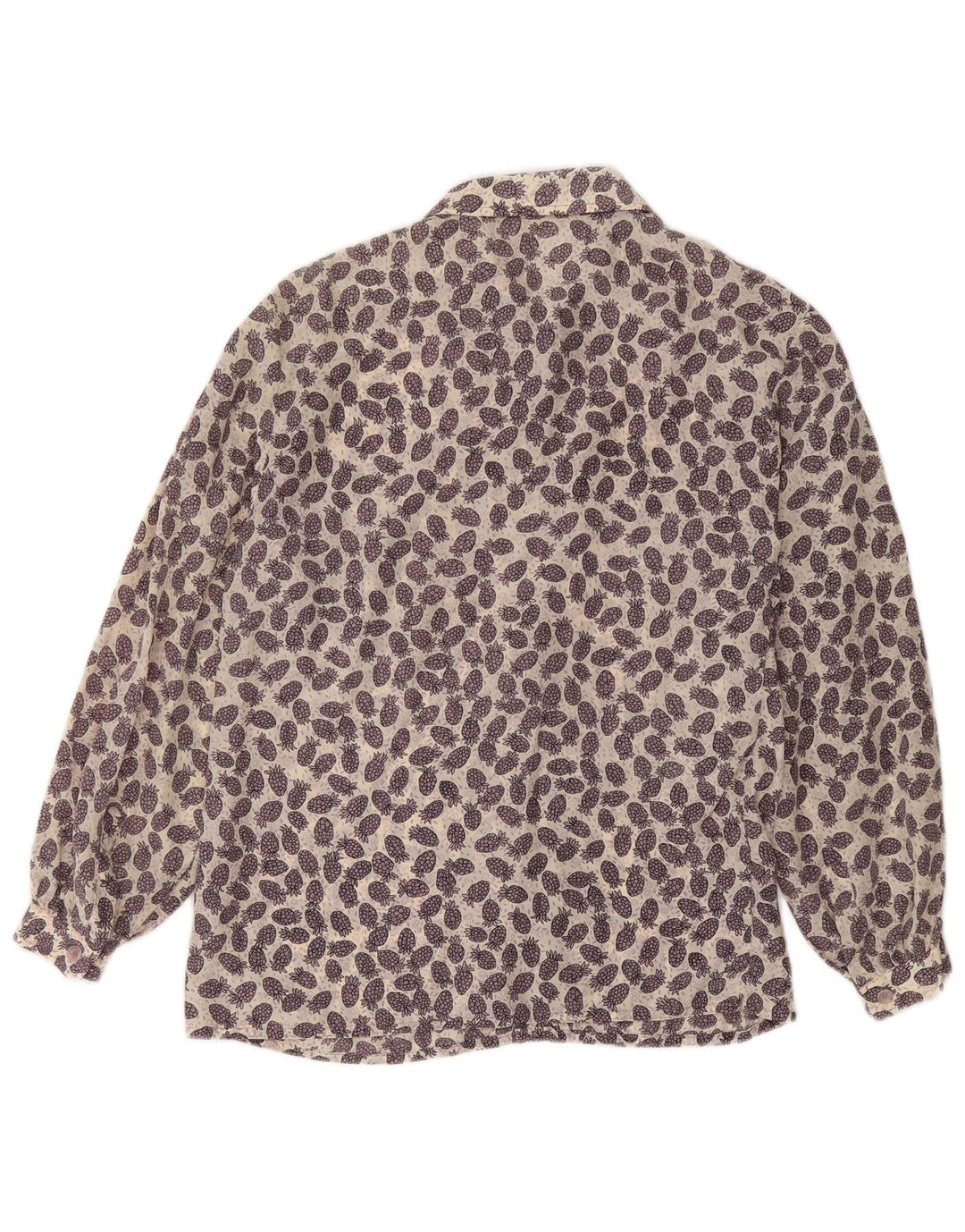 Vintage ženska košulja s apstraktnim uzorkom UK 12 srednje ljubičasta