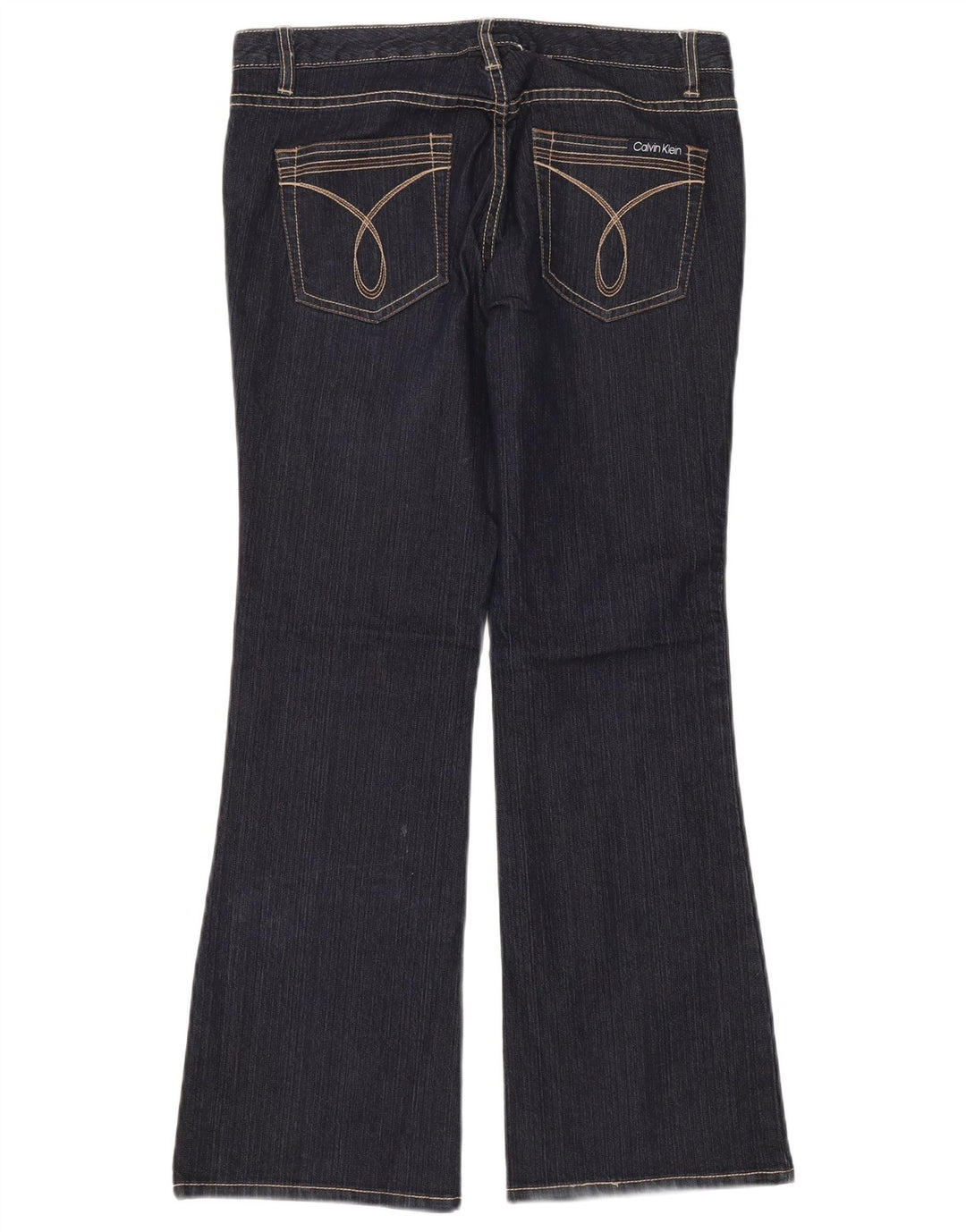 CALVIN KLEIN Ženske lepršave traperice US 10 srednje W32 L30 tamnoplavi pamuk