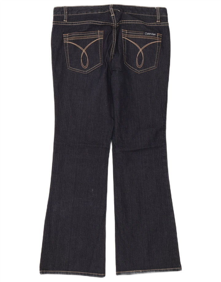 CALVIN KLEIN Ženske lepršave traperice US 10 srednje W32 L30 tamnoplavi pamuk