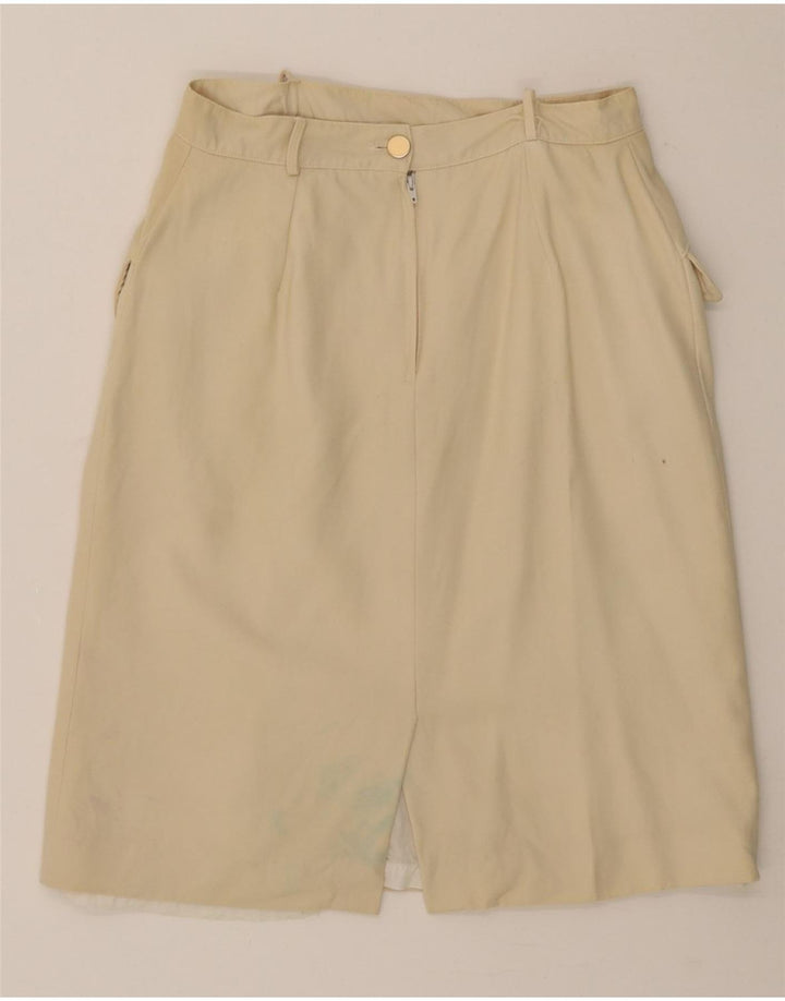 VINTAGE Womens A-Line Skirt IT 44 Medium W28  Beige Vintage Vintage and Second-Hand Vintage from Messina Hembry 