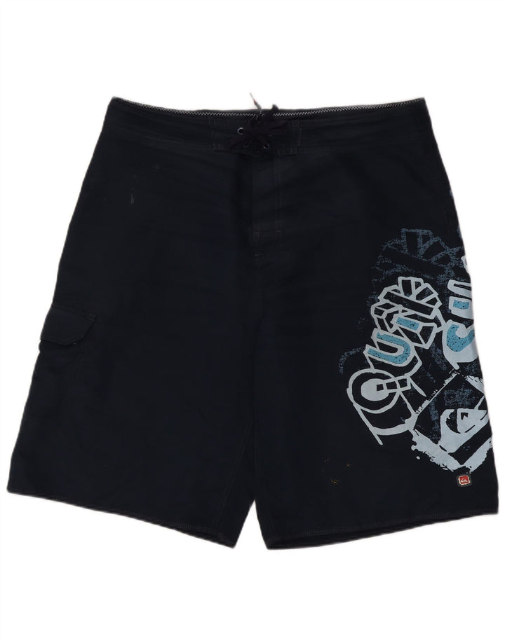 Quiksilver muške kratke hlače za kupanje s grafičkim motivima, veliki tamnoplavi poliester