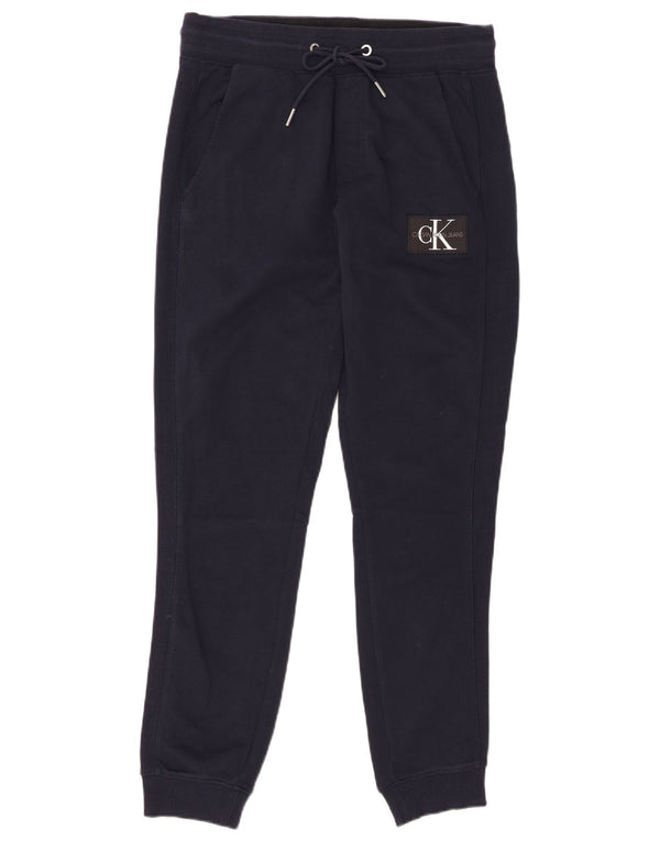 Calvin Klein Mens Tracksuit Trousers Joggers Medium Navy Blue Cotton